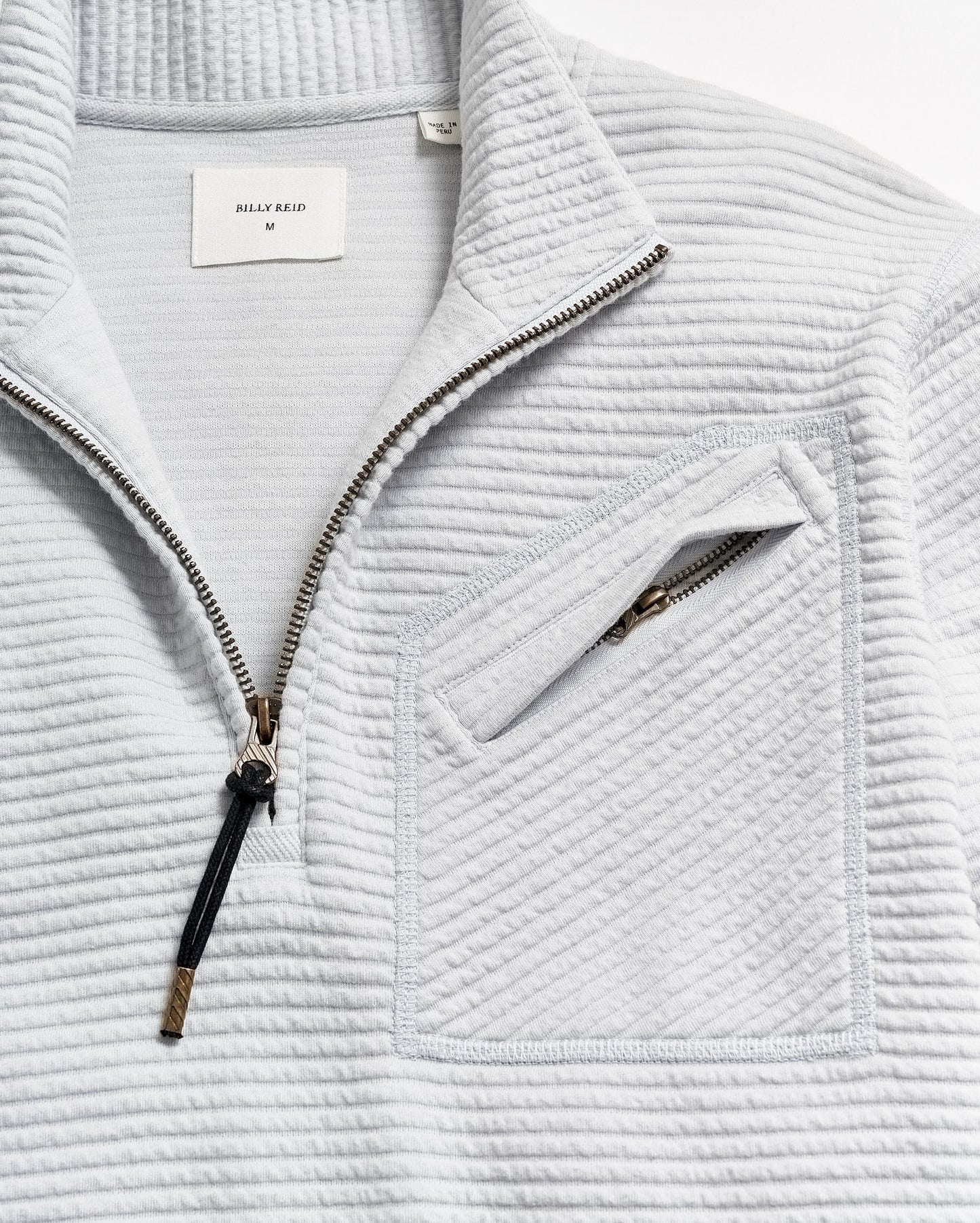Quilted Half Zip Beach Blue Billy Reid
