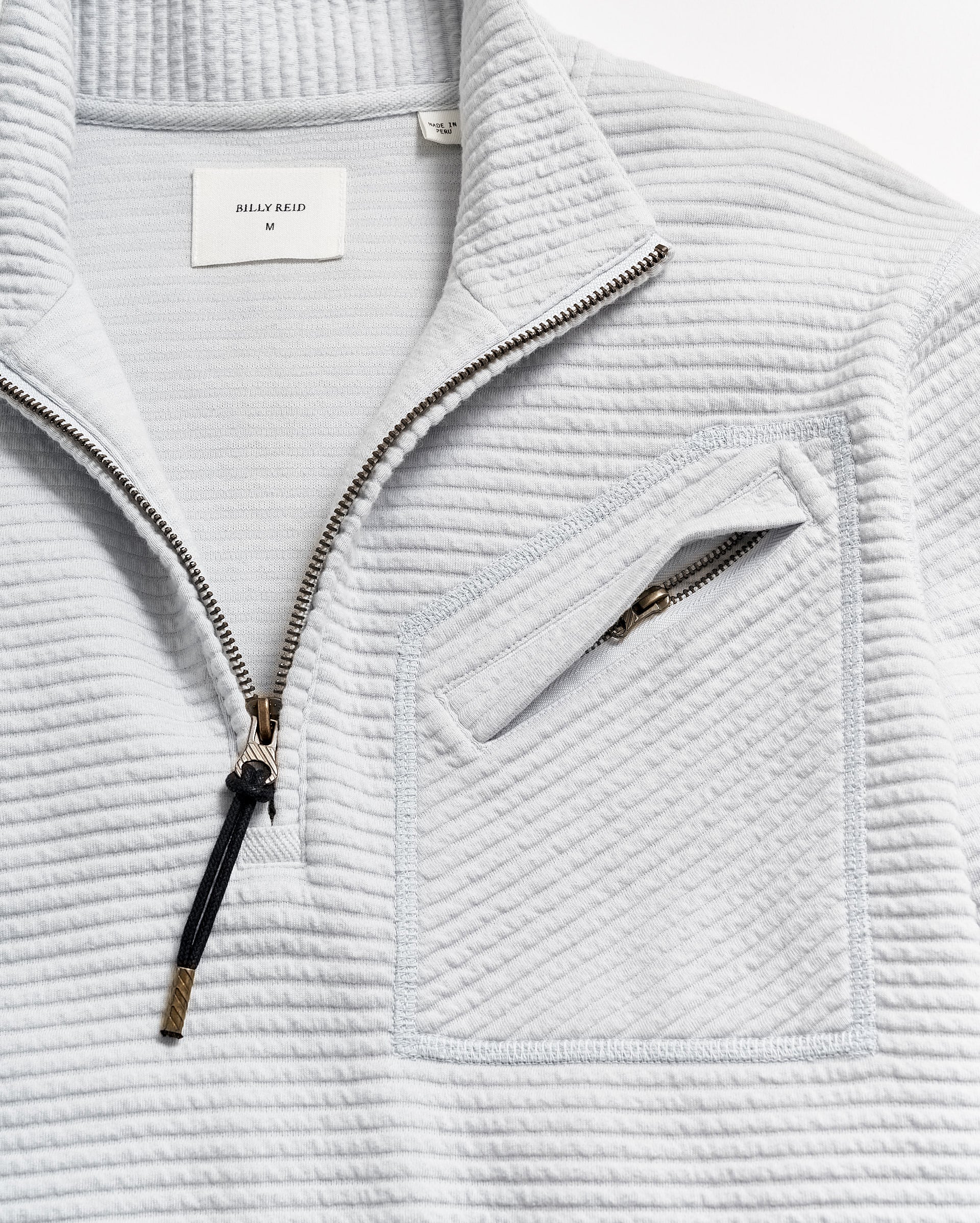 Quilted Half Zip Beach Blue Billy Reid