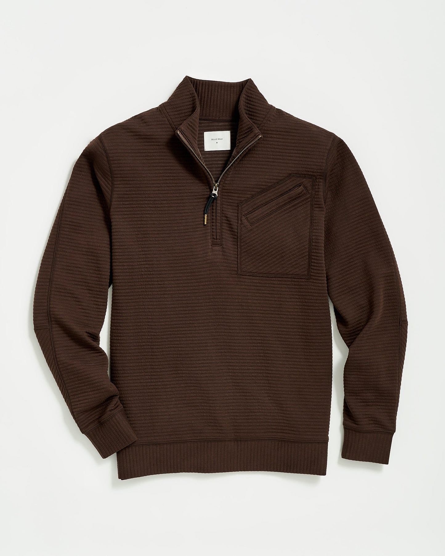 Quilted Half Zip Chocolate Billy Reid