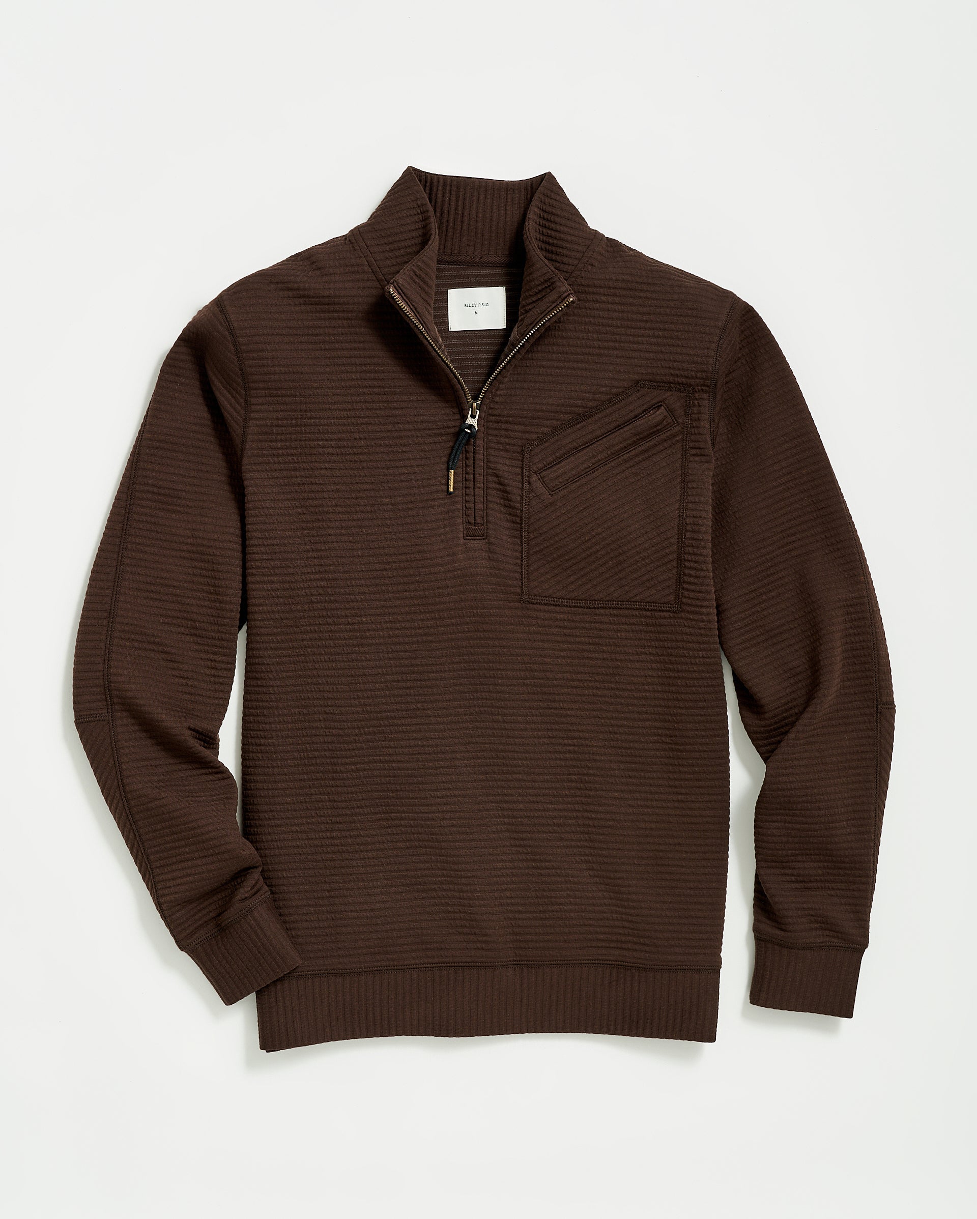 Quilted Half Zip Chocolate Billy Reid