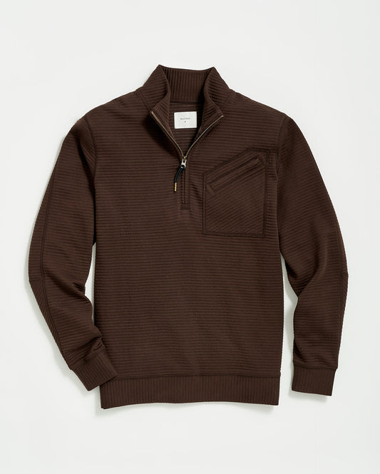 Quilted Half Zip Chocolate Billy Reid