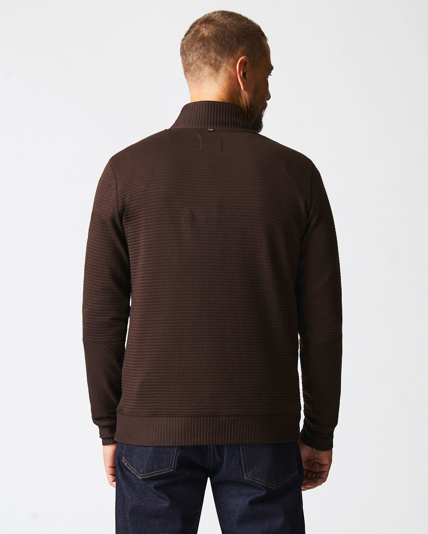 Quilted Half Zip Chocolate Billy Reid