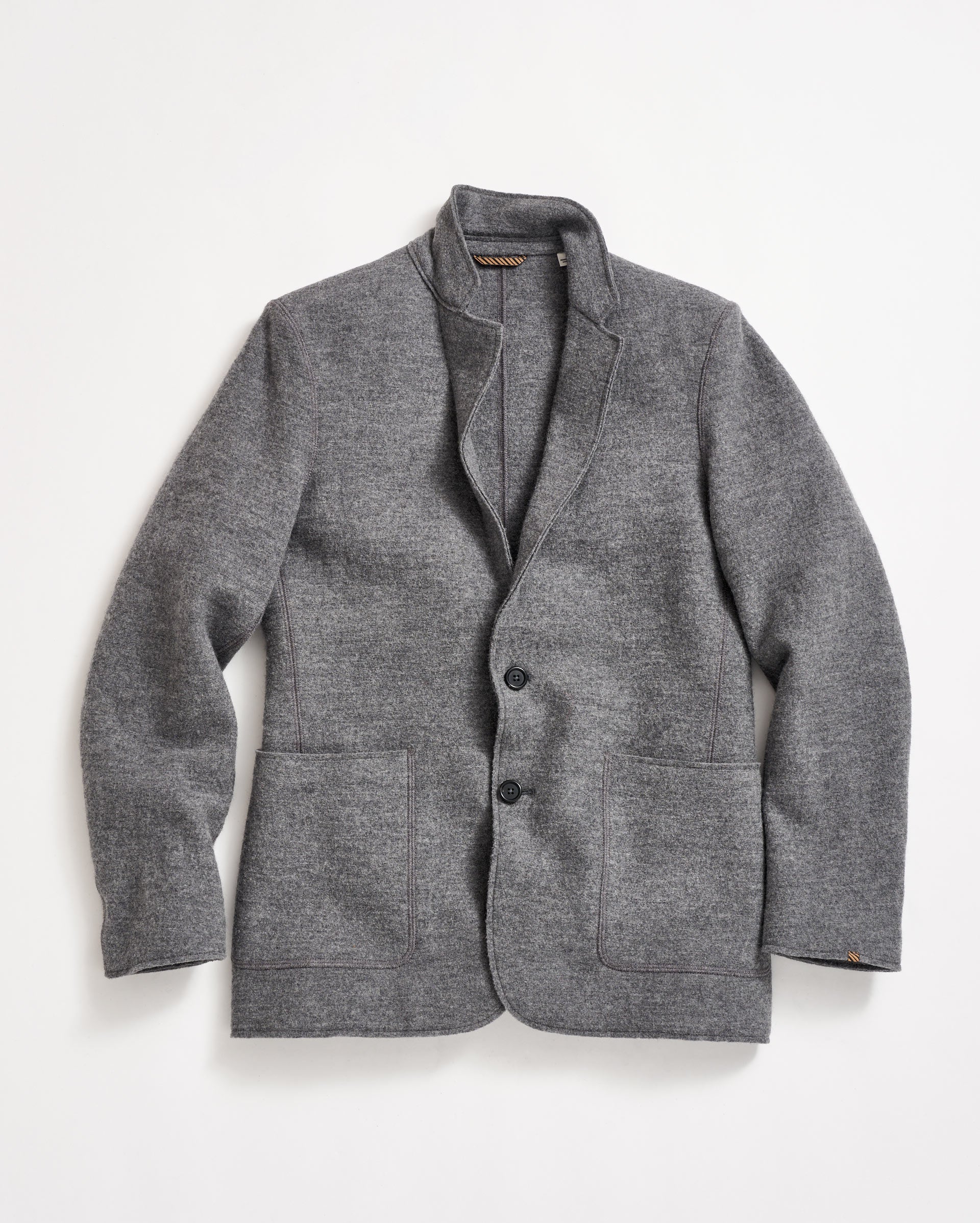 Boiled Wool Sport Coat Grey Heather Billy Reid