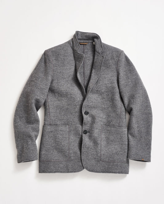 Boiled Wool Sport Coat Grey Heather Billy Reid