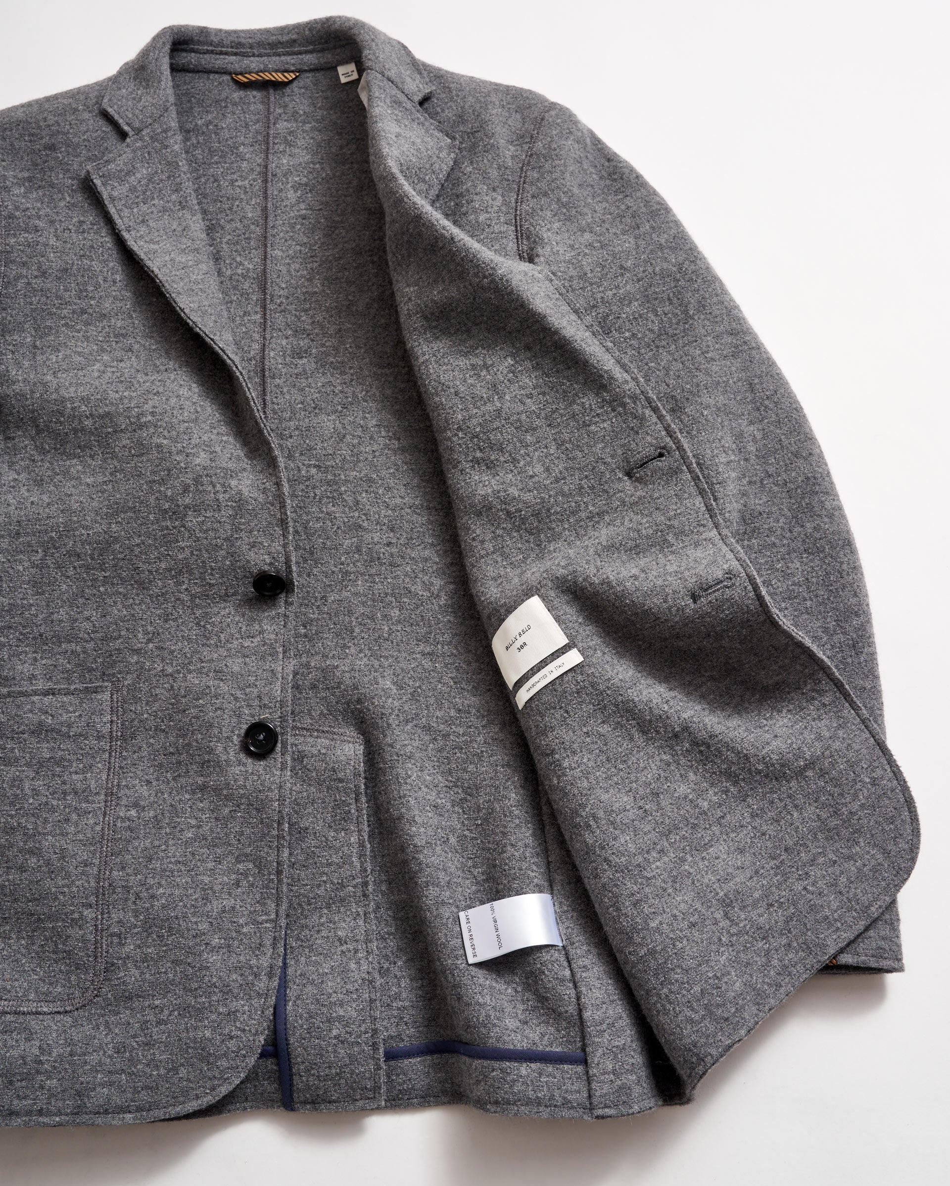 Boiled Wool Sport Coat Grey Heather Billy Reid