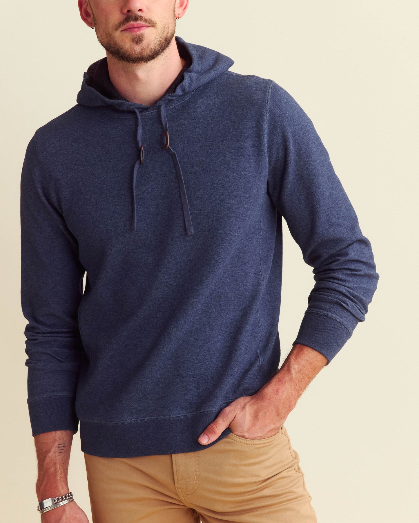 Rib Hoodie Pullover Denim Blue Billy Reid