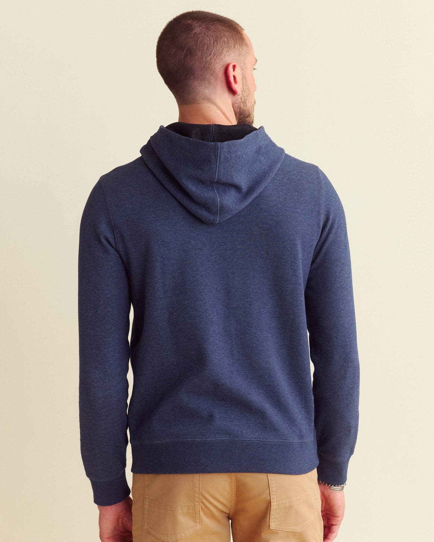 Rib Hoodie Pullover Denim Blue Billy Reid