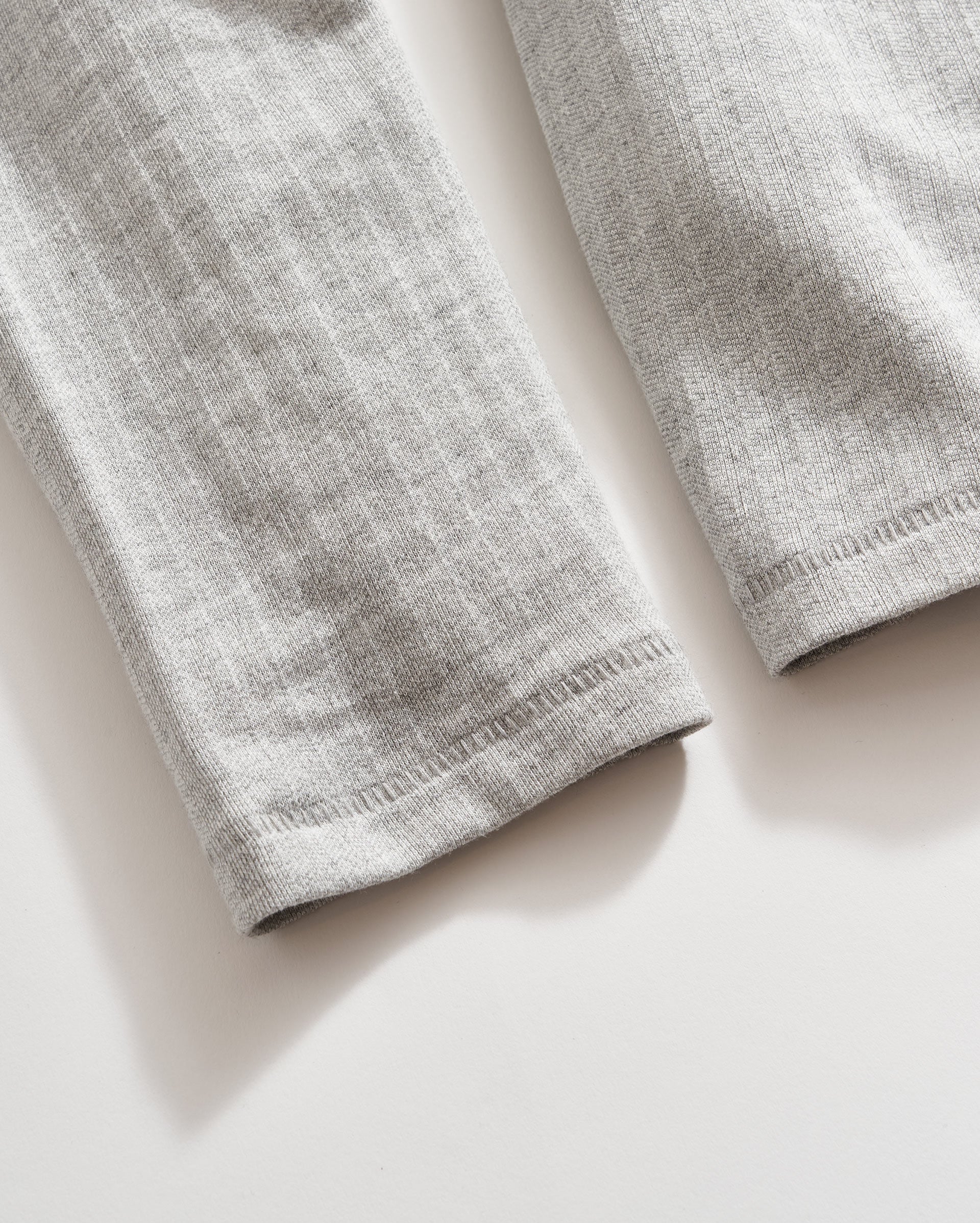 Long Sleeve Herringbone Polo Light Grey Billy Reid