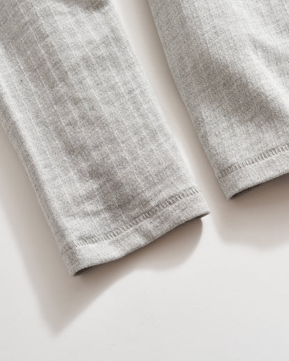 Long Sleeve Herringbone Polo Light Grey Billy Reid