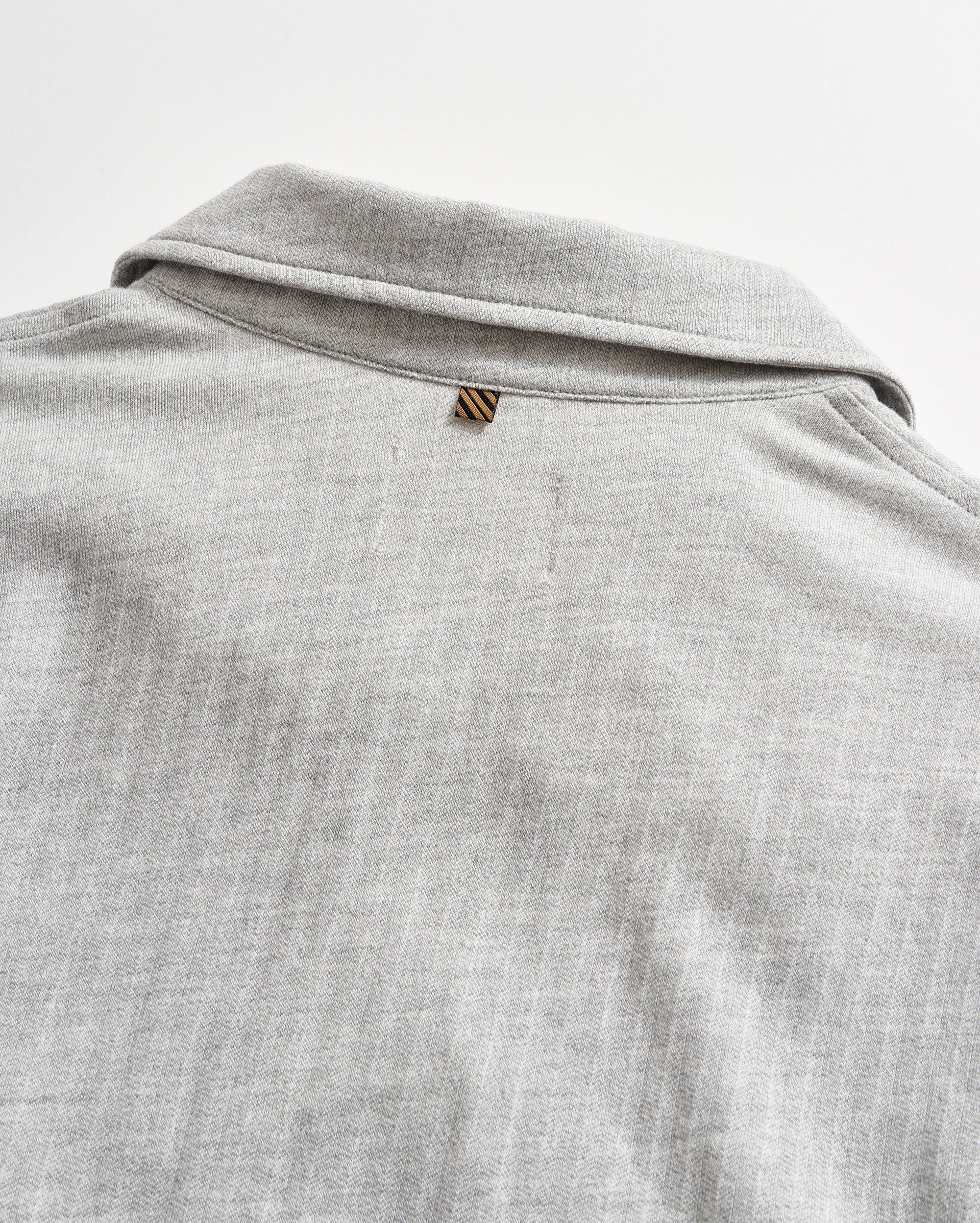 Long Sleeve Herringbone Polo Light Grey Billy Reid