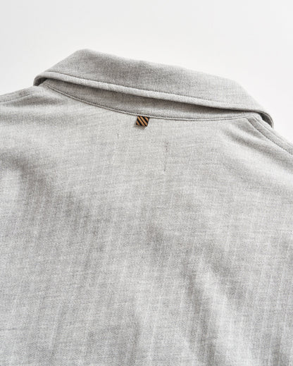 Long Sleeve Herringbone Polo Light Grey Billy Reid