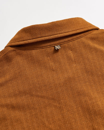 Long Sleeve Herringbone Polo Billy'S Brown Billy Reid