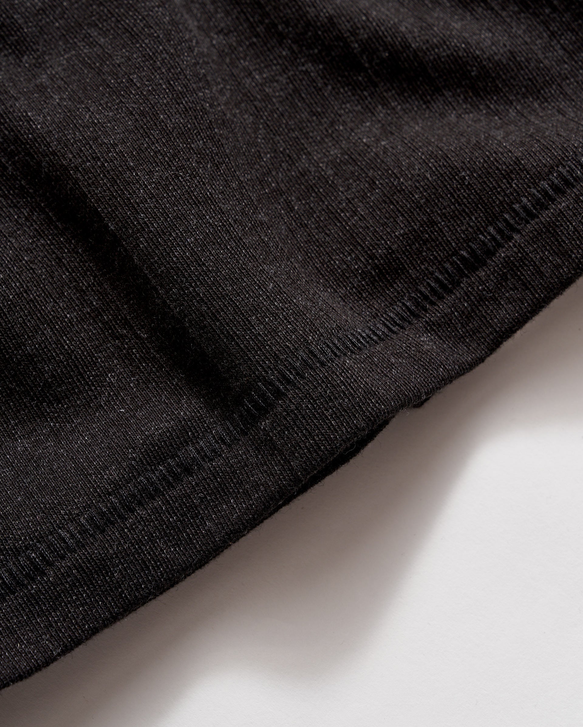 Long Sleeve Herringbone Polo Black Billy Reid
