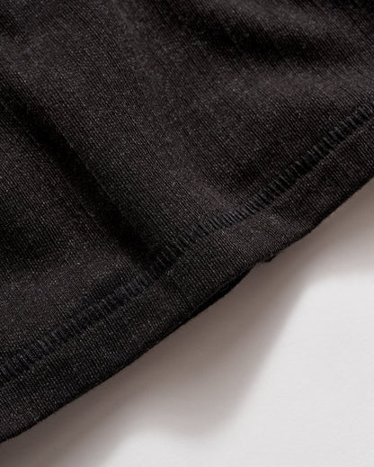 Long Sleeve Herringbone Polo Black Billy Reid