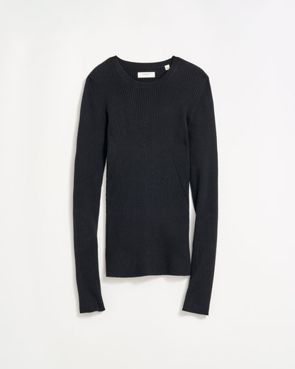 Long Sleeve Rib Crew Black Billy Reid