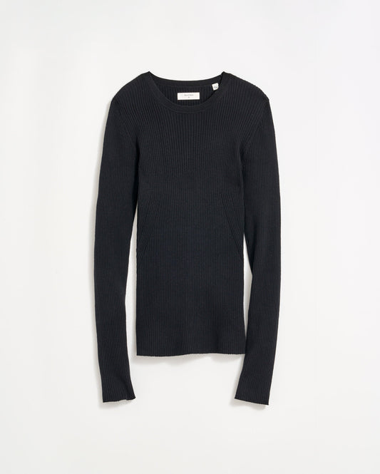 Long Sleeve Rib Crew Black Billy Reid