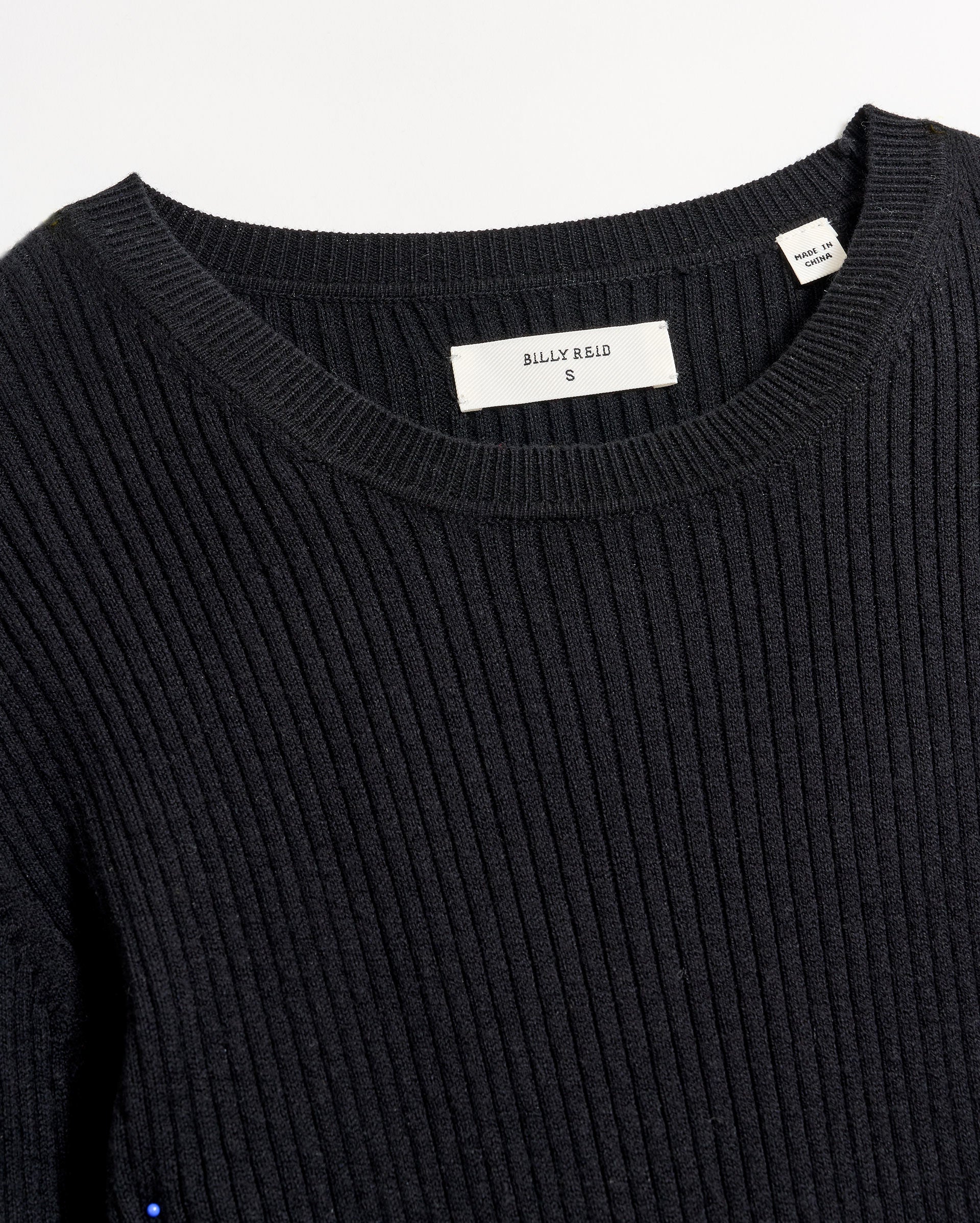 Long Sleeve Rib Crew Black Billy Reid