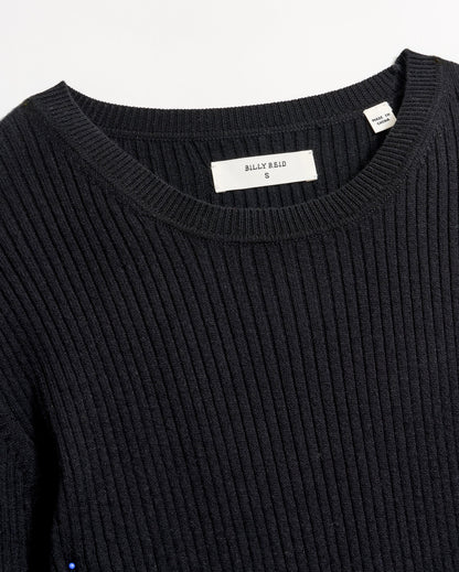 Long Sleeve Rib Crew Black Billy Reid