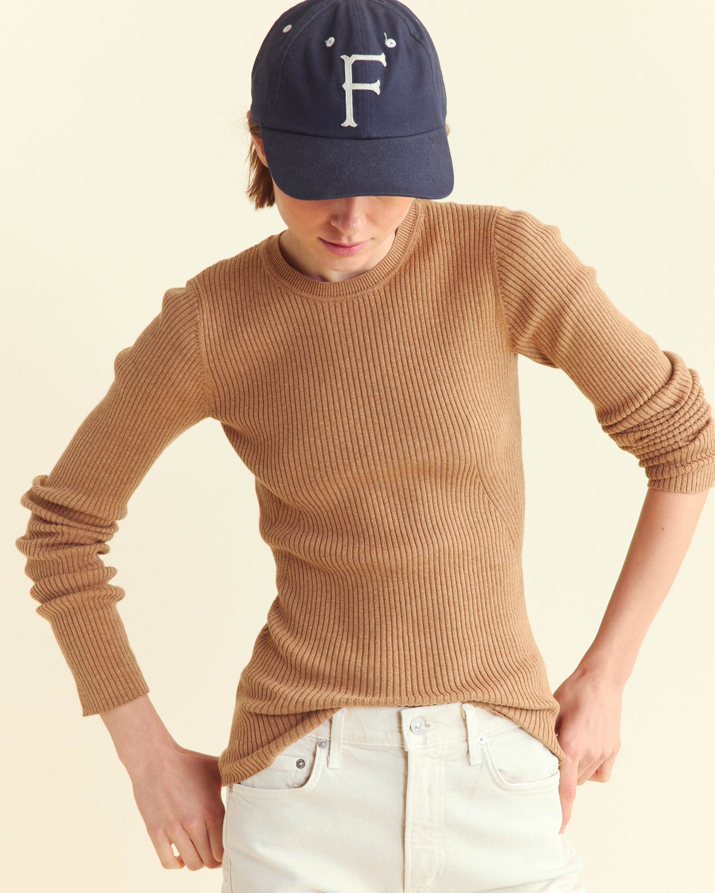 Long Sleeve Rib Crew Billy'S Brown Billy Reid