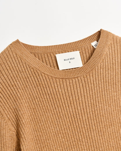 Long Sleeve Rib Crew Billy'S Brown Billy Reid