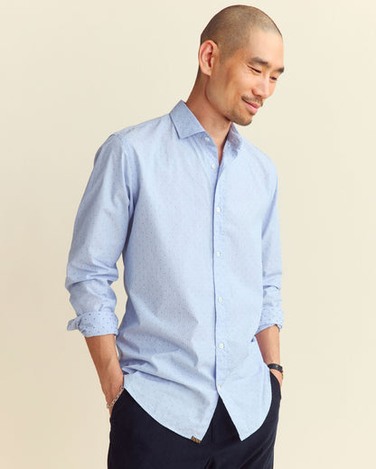 Coupe Dot Holt Dress Shirt Blue Billy Reid