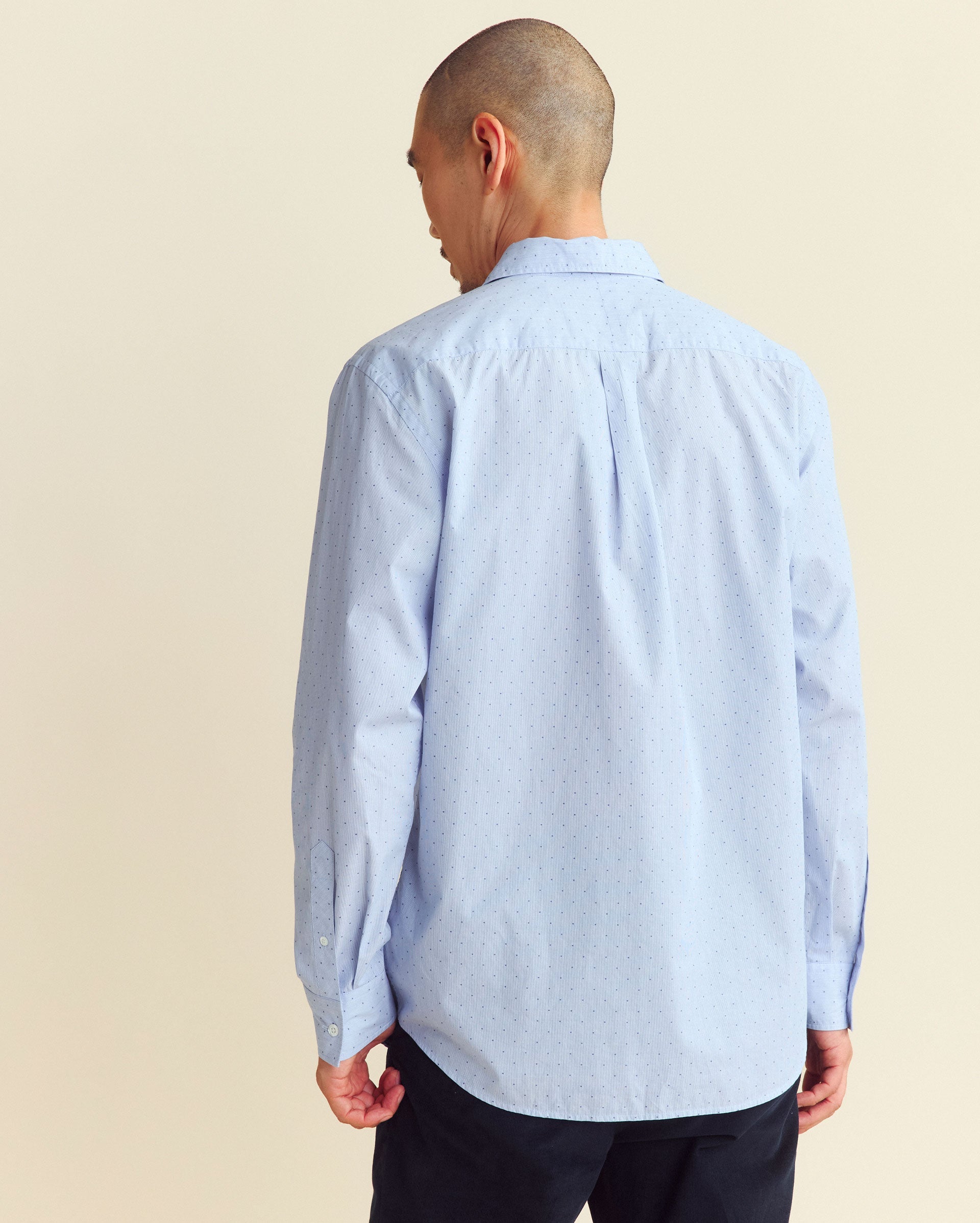 Coupe Dot Holt Dress Shirt Blue Billy Reid