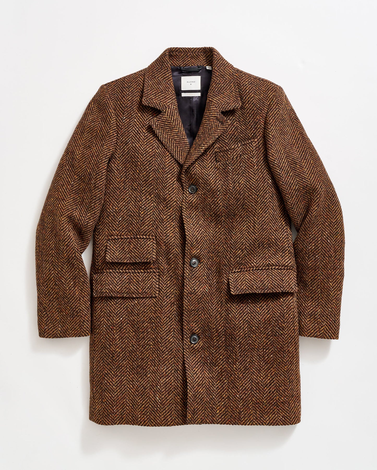 Herringbone Astor Coat Dark Brown Herringbone Billy Reid