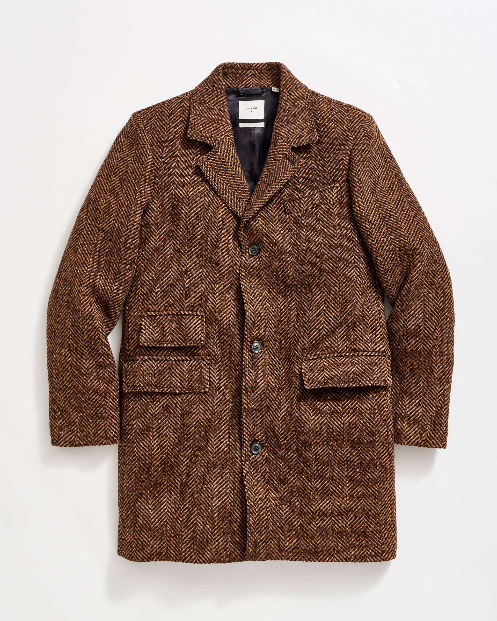 Herringbone Astor Coat Dark Brown Herringbone Billy Reid