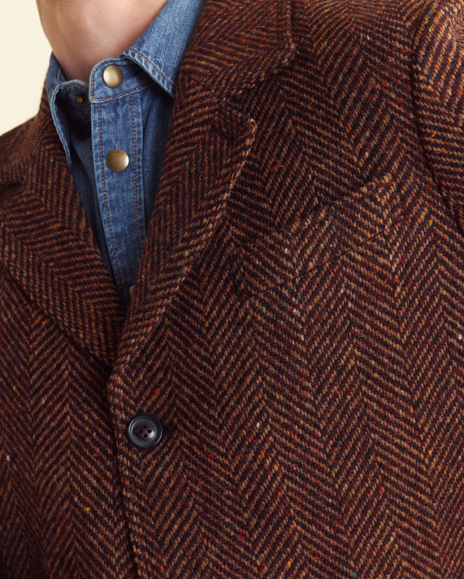 Herringbone Astor Coat Dark Brown Herringbone Billy Reid