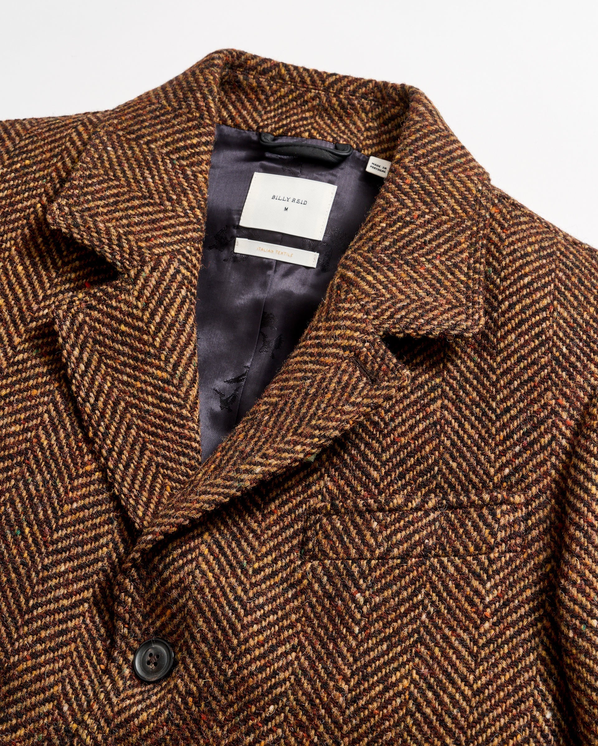 Herringbone Astor Coat Dark Brown Herringbone Billy Reid