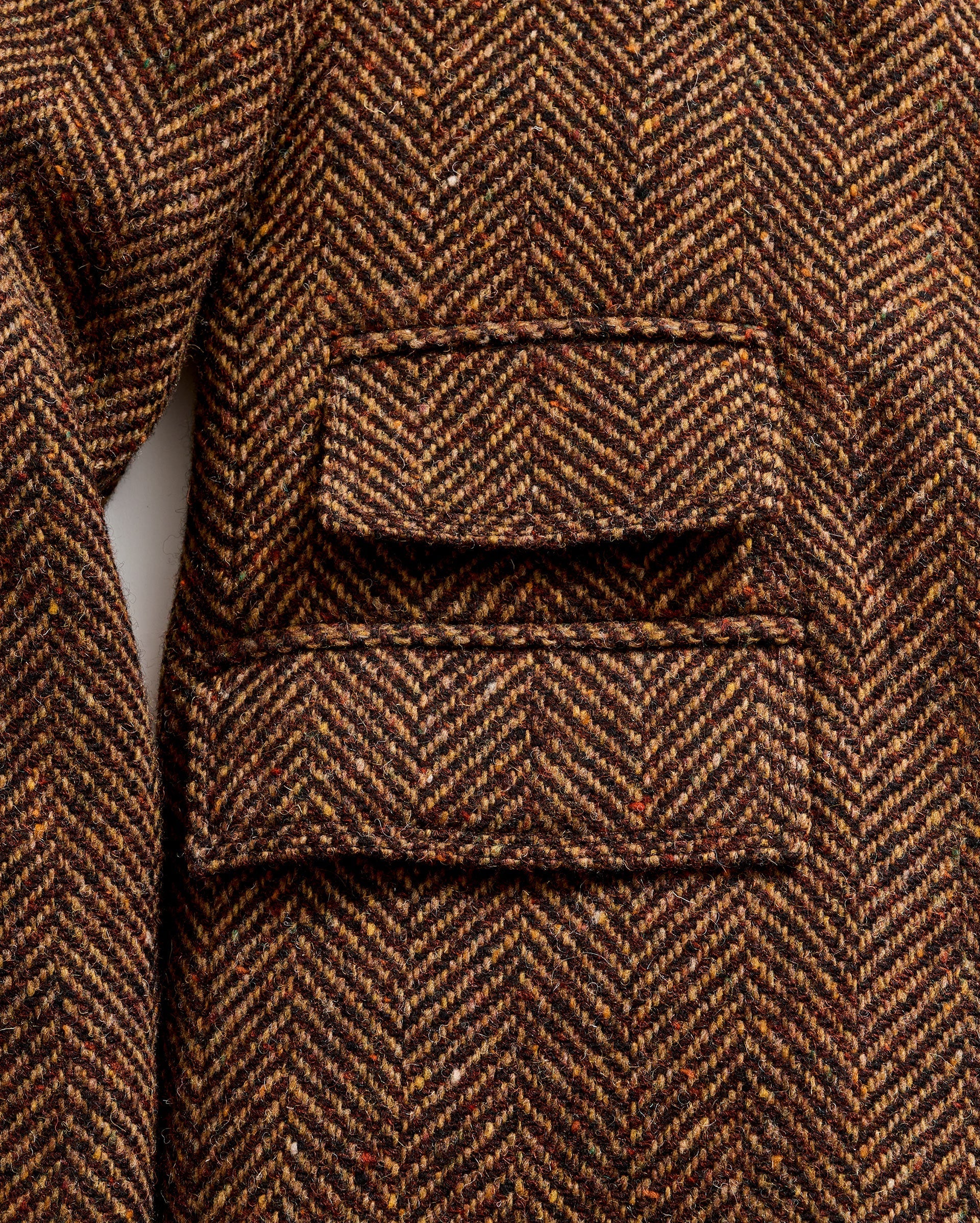Herringbone Astor Coat Dark Brown Herringbone Billy Reid
