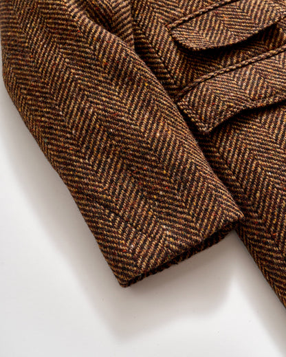 Herringbone Astor Coat Dark Brown Herringbone Billy Reid