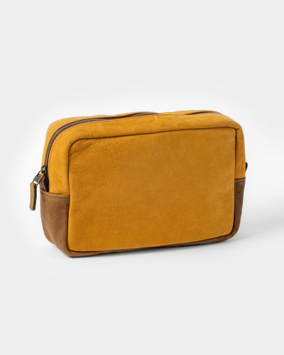 Moore & Giles Reclaimed Wash Bag Griffin Camel Billy Reid