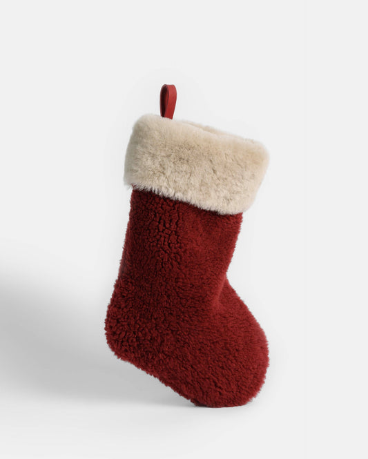 Moore & Giles Shearling Stocking Burgundy Billy Reid