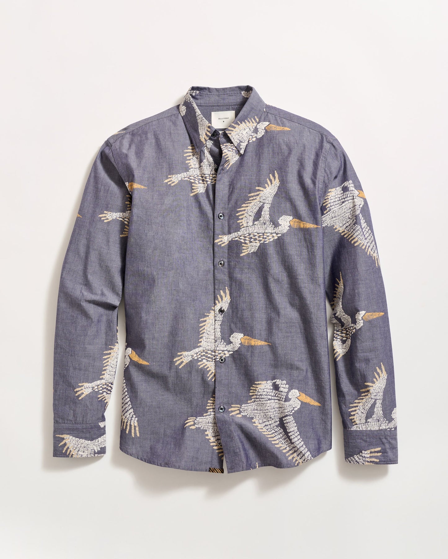 Pelican Swarm Wilson Shirt Carbon Blue Billy Reid
