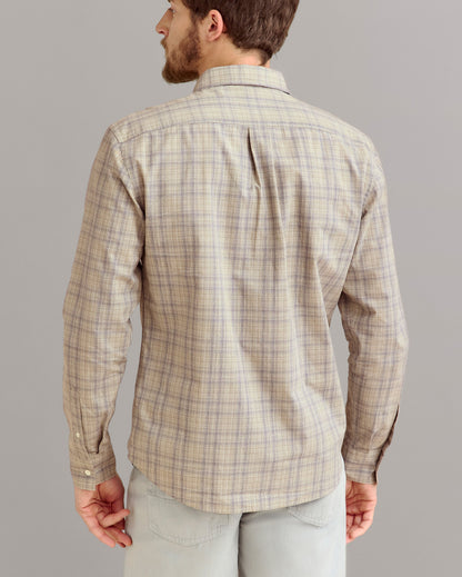 Melange Plaid Scout Shirt Highway Grey Billy Reid