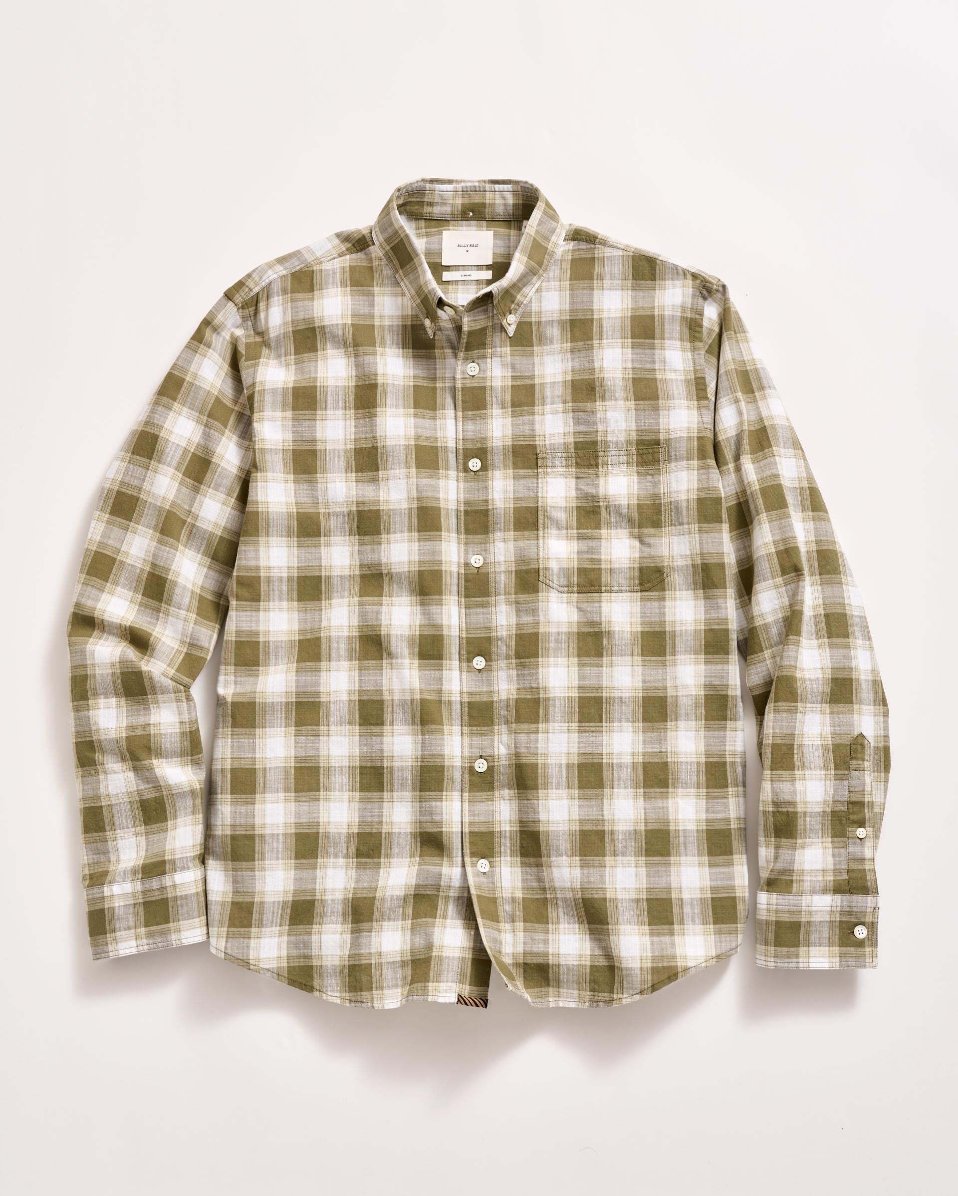 Bold Plaid Tuscumbia Shirt Button Down Lichen Green Billy Reid