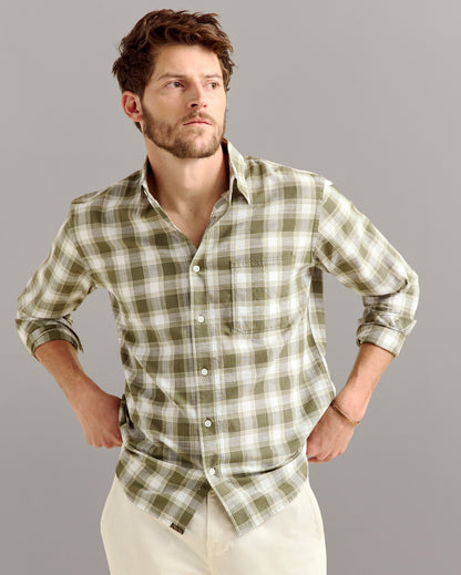Bold Plaid Tuscumbia Shirt Button Down Lichen Green Billy Reid