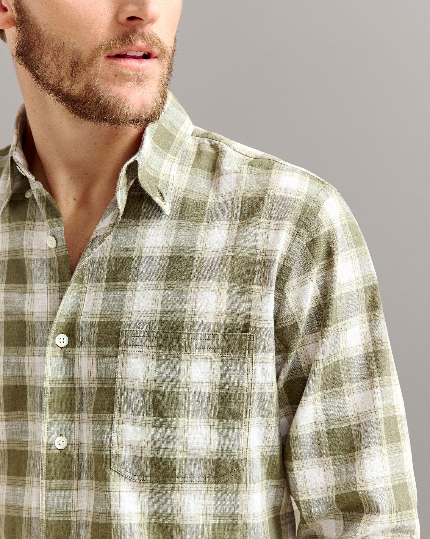 Bold Plaid Tuscumbia Shirt Button Down Lichen Green Billy Reid