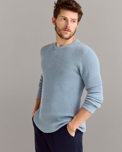 Mini Waffle Crew Washed French Blue Billy Reid