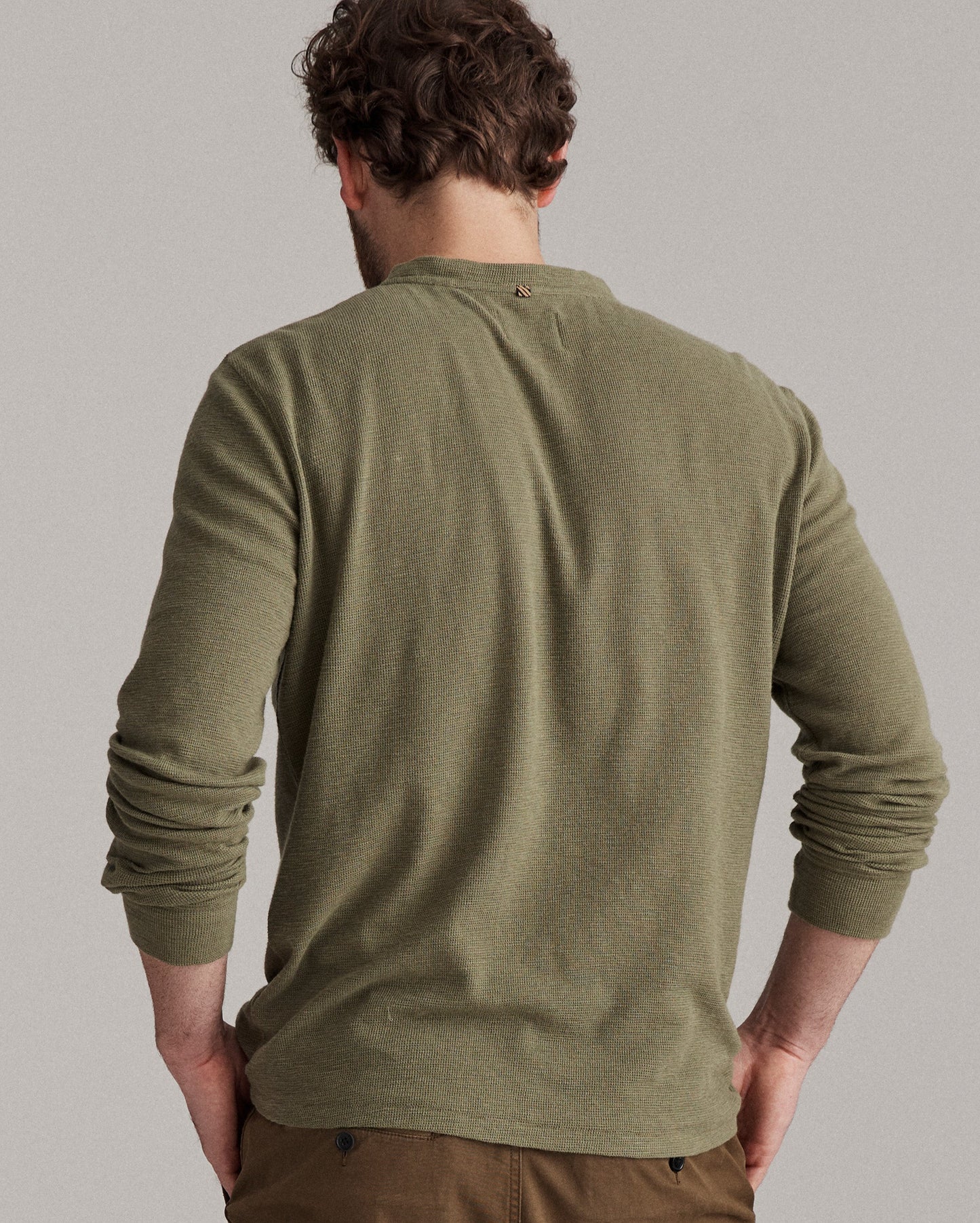 Slub Tuck Henley Lichen Green Billy Reid
