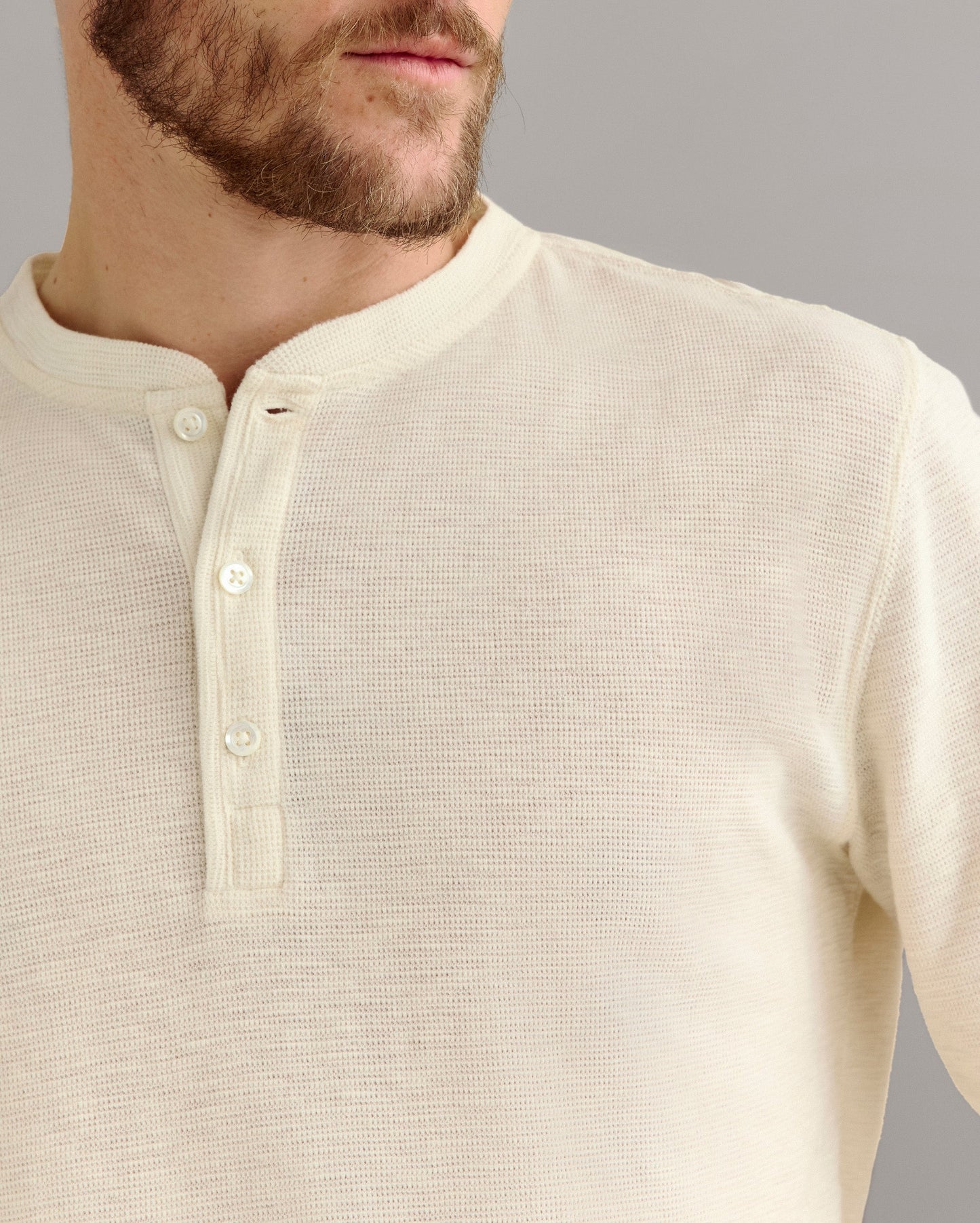 Slub Tuck Henley Tinted White Billy Reid