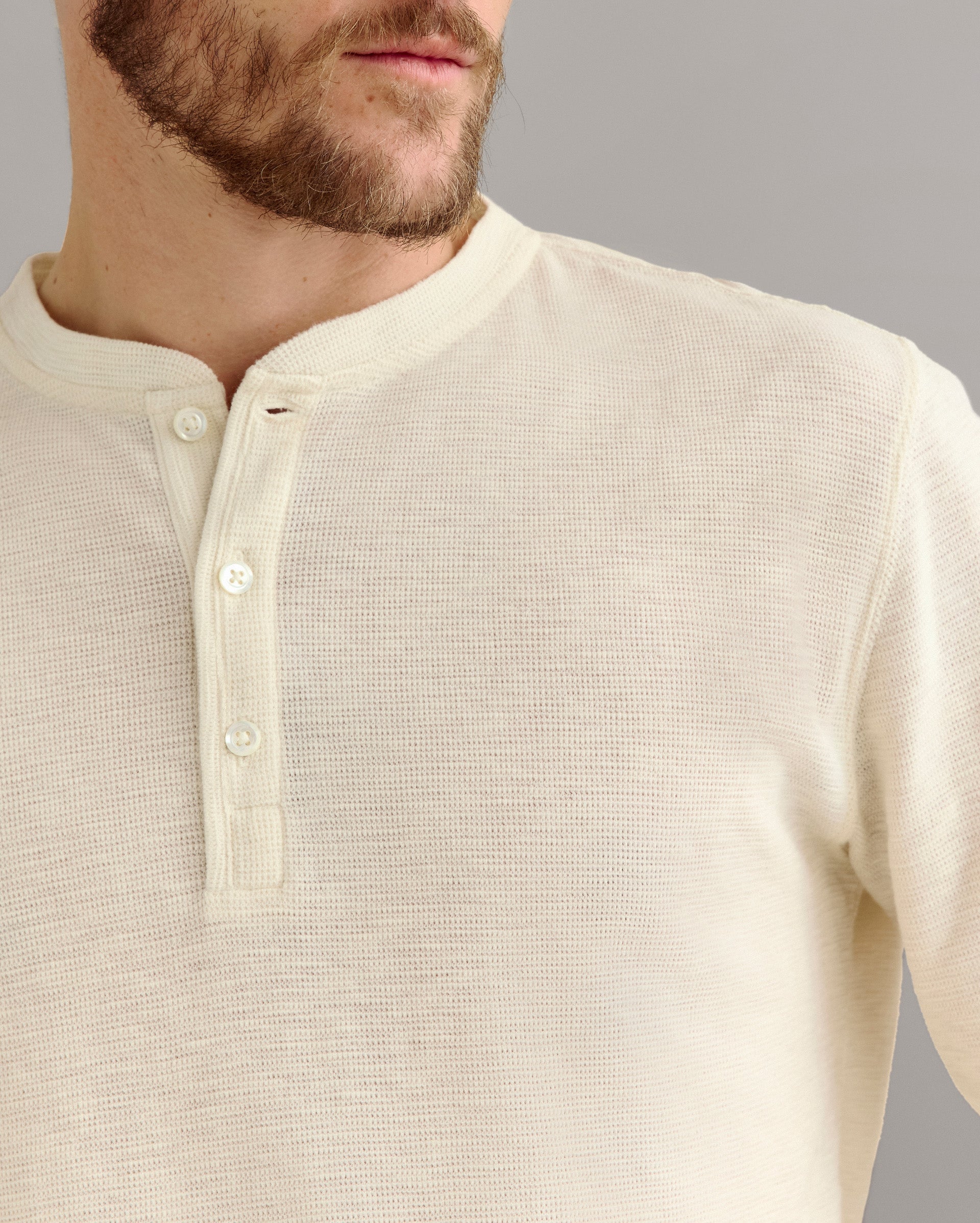 Slub Tuck Henley Tinted White Billy Reid