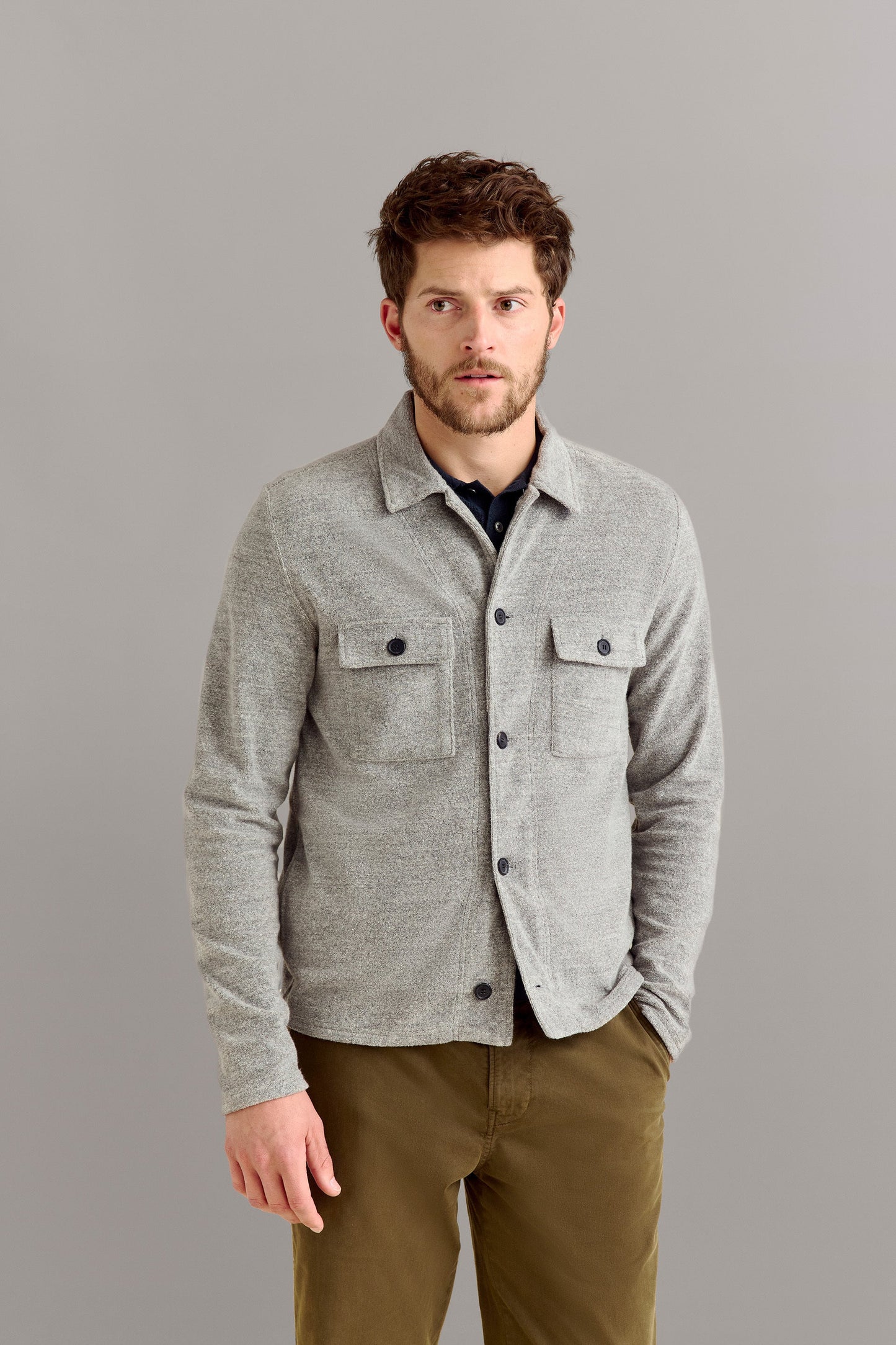 Numajiri Terry Jacket Medium Grey Heather Billy Reid