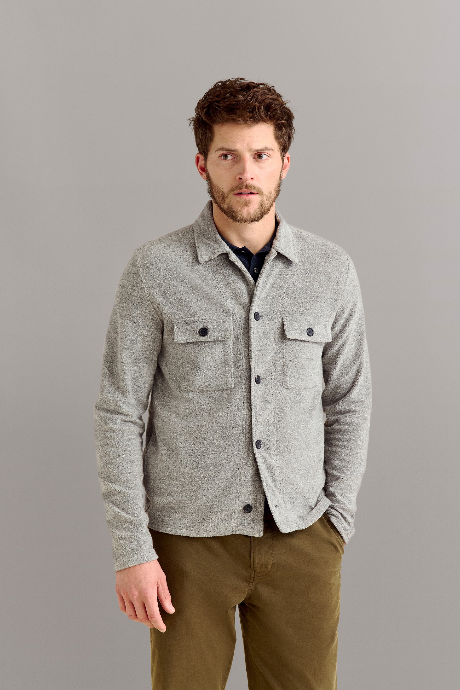 Numajiri Terry Jacket Medium Grey Heather Billy Reid