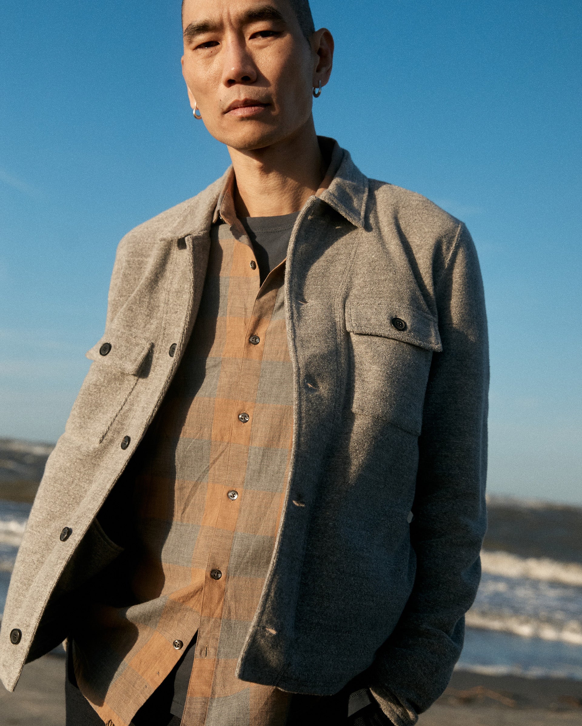 Numajiri Terry Jacket Medium Grey Heather Billy Reid