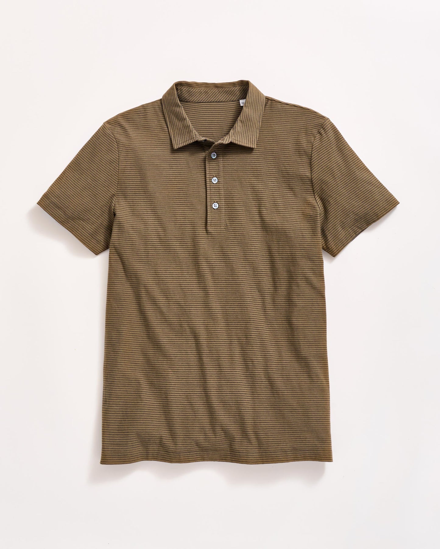 Stripe Pensacola Polo Olive Black Billy Reid