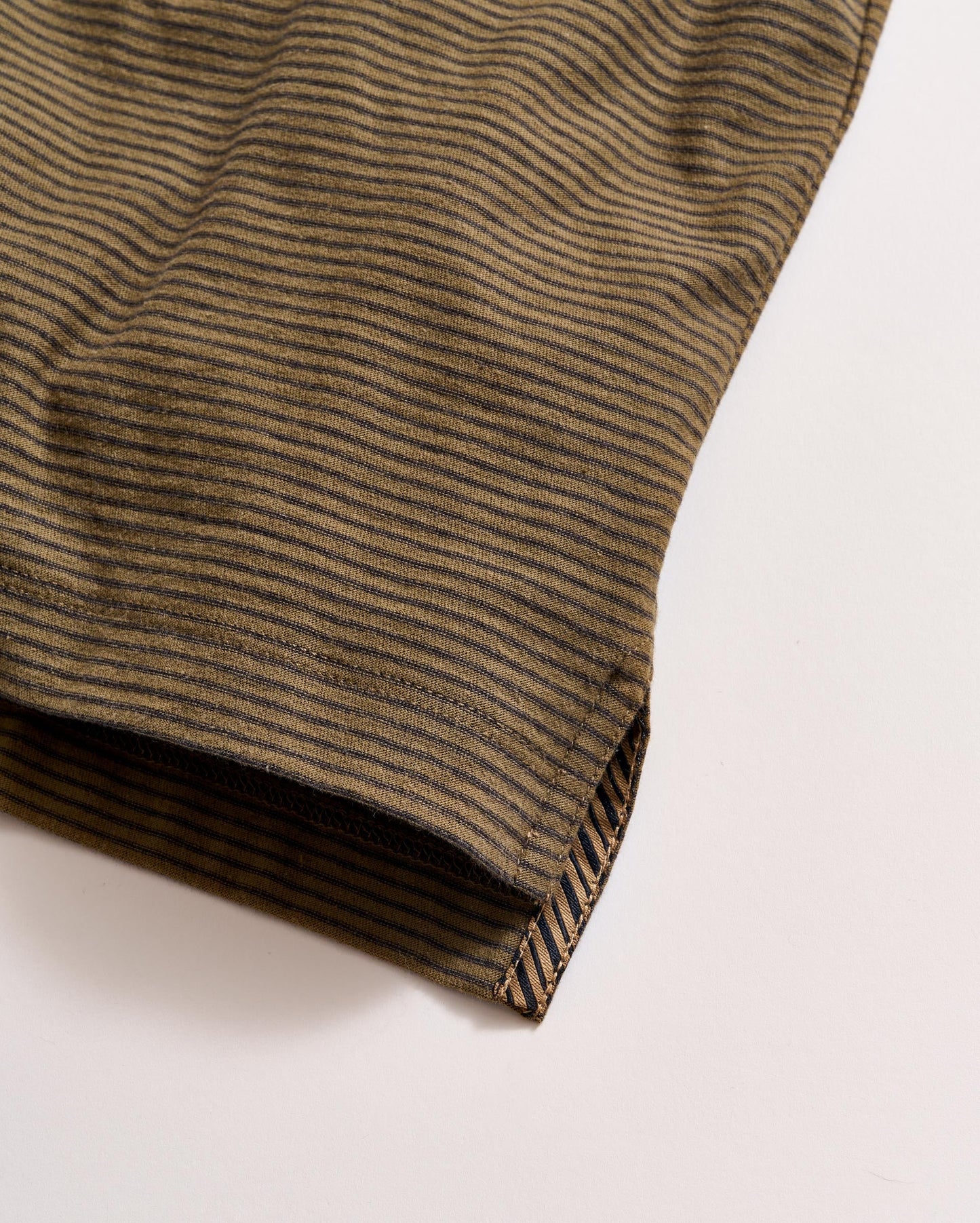 Stripe Pensacola Polo Olive Black Billy Reid