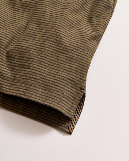 Stripe Pensacola Polo Olive Black Billy Reid