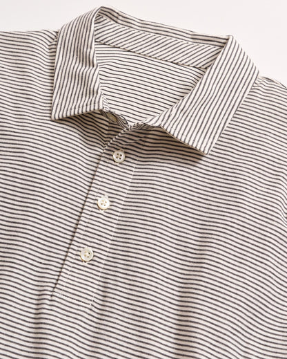 Stripe Pensacola Polo Tinted White/Black Billy Reid